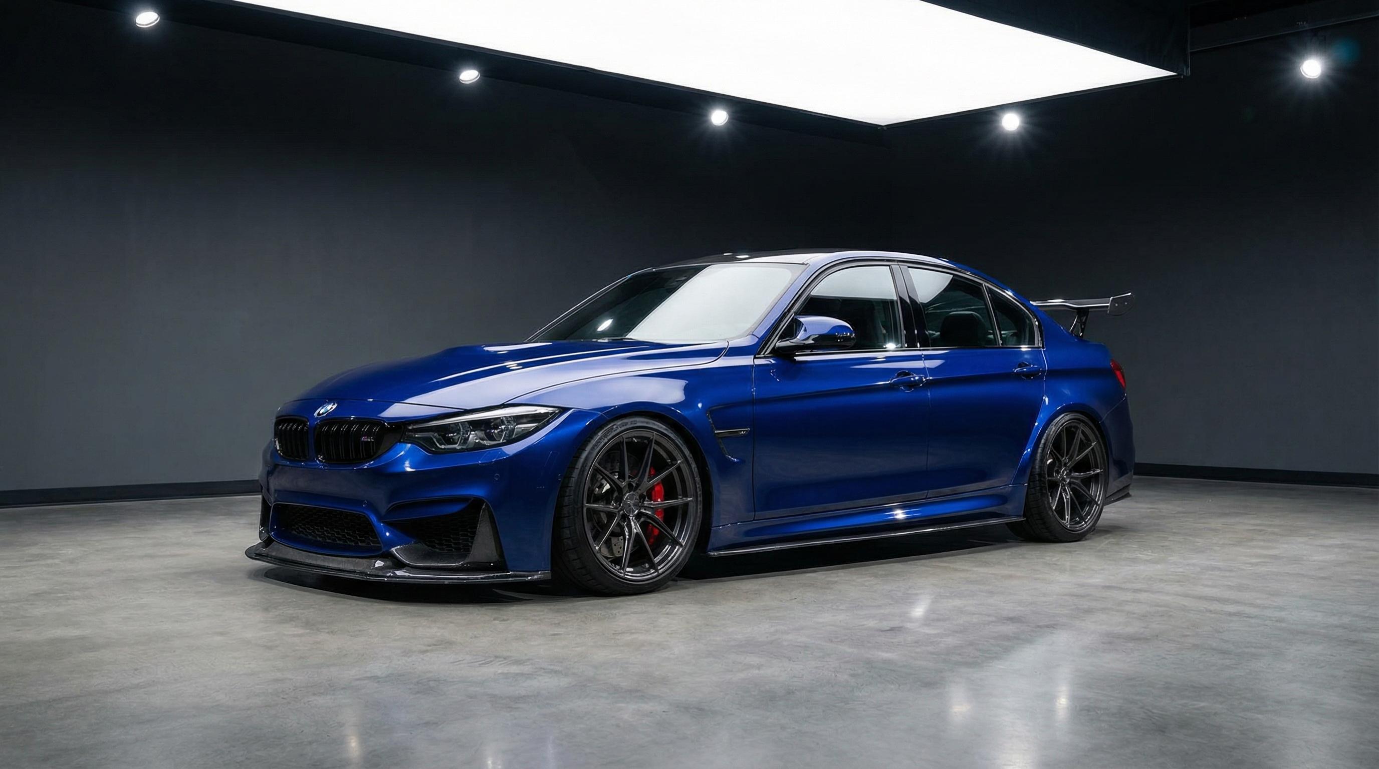 黄色仓库深海蓝轿车改装视频