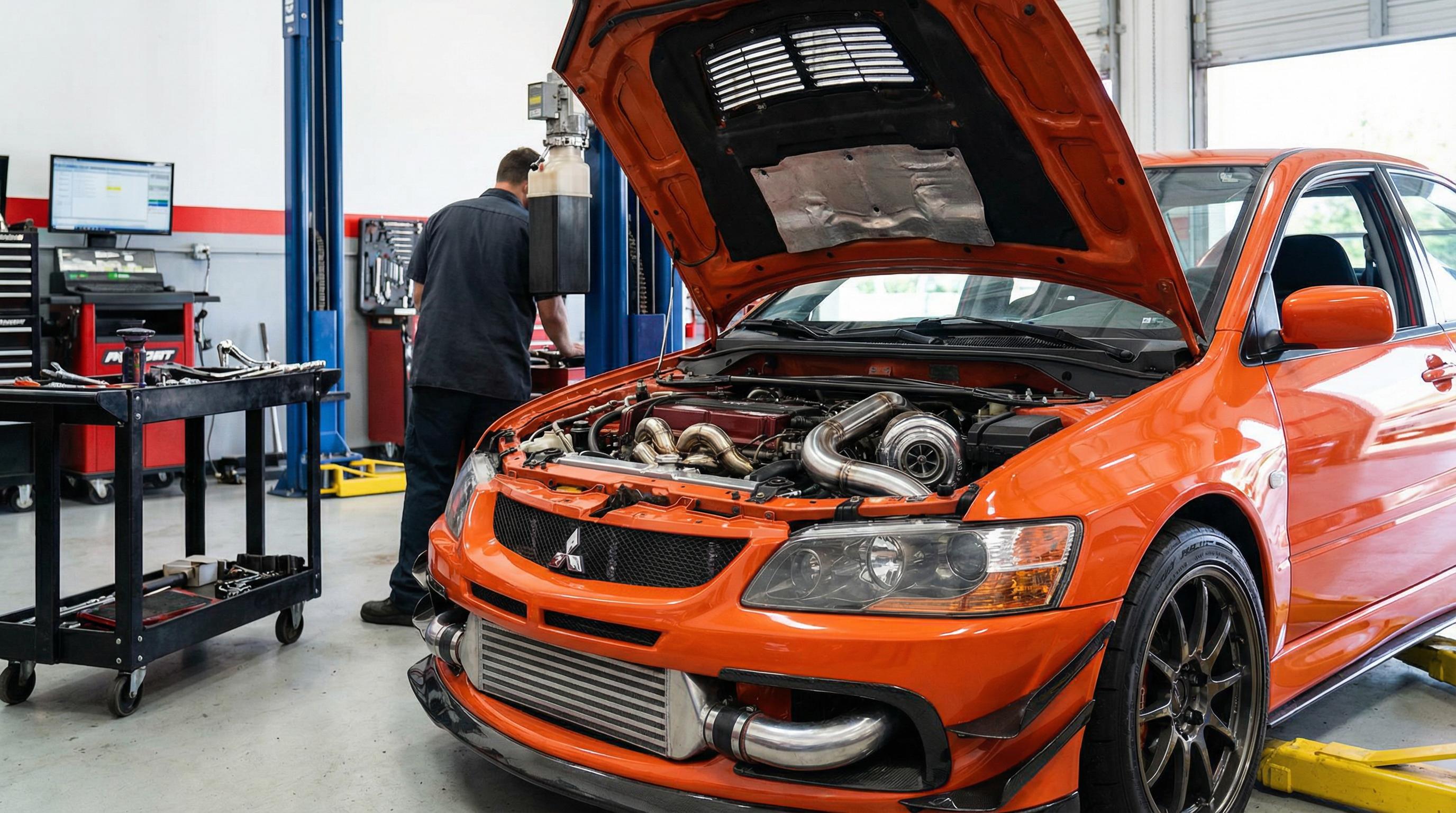 黄色仓库涡轮增压引擎改装视频教程